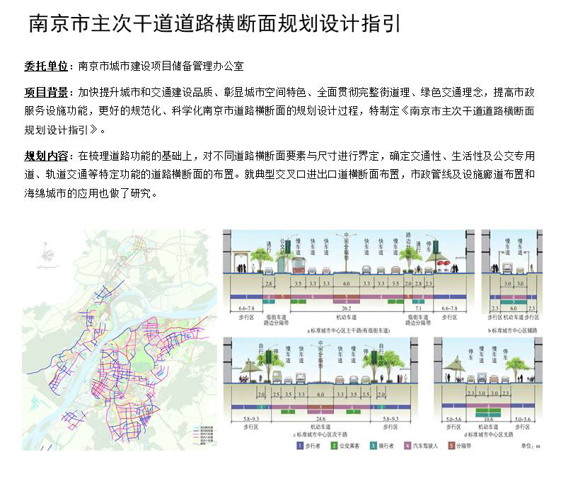 南京市主次干道道路横断面规划设计指引